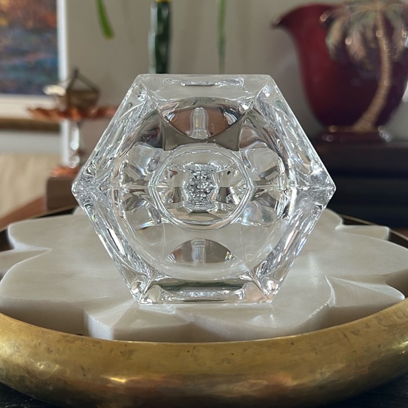 Vintage Crystal Marc Aurel Nachtmann German Triple Glass Candle Holder Three Arm - Picture 10 of 10